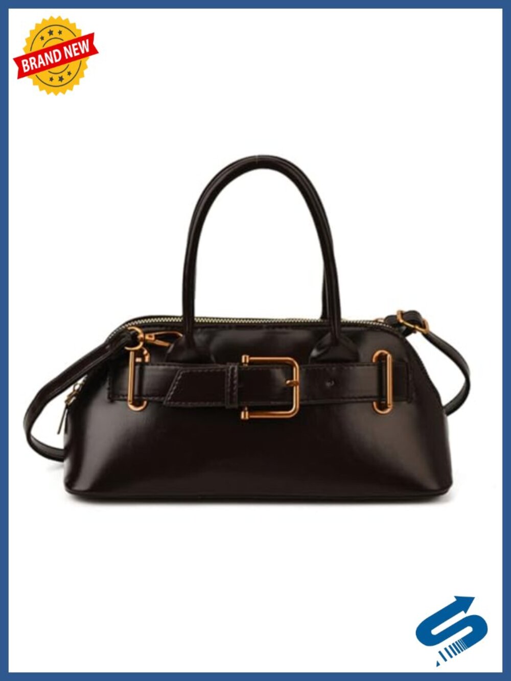 PU Leather Suede Tote Bag Crossbody Shoulder Bag Minimalist Korean Style Belt